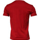 Dolce & Gabbana Red Logo Plaque Cotton Crew Neck T-shirt