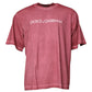 Dolce & Gabbana Pink Logo Print Cotton Crew Neck T-shirt