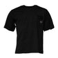 Dolce & Gabbana Black Logo Patch Cotton Crew Neck T-shirt