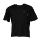 Dolce & Gabbana Black Logo Patch Cotton Crew Neck T-shirt