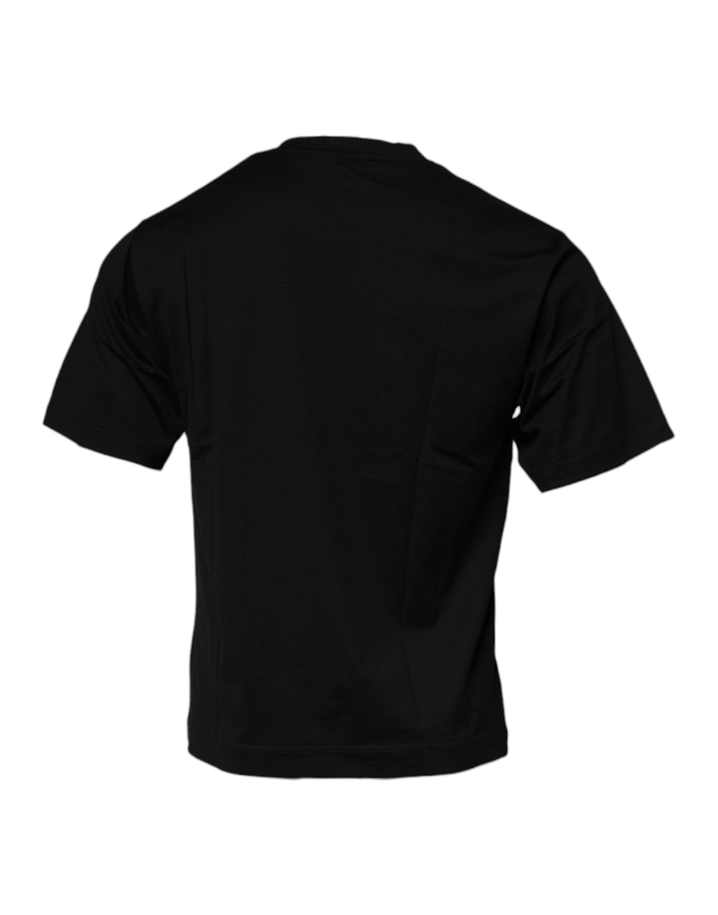 Dolce & Gabbana Black Logo Cotton Men Crew Neck T-shirt