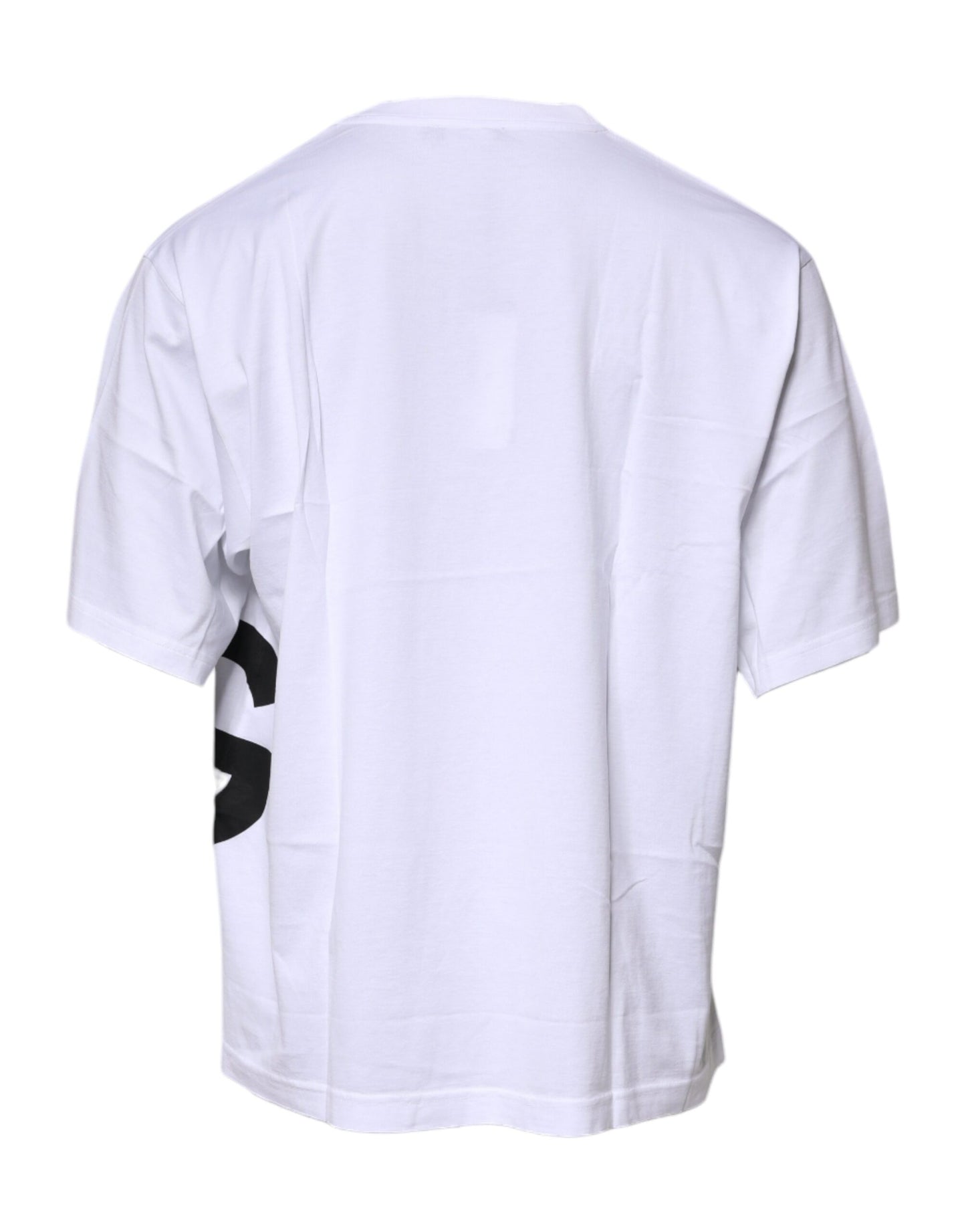 Dolce & Gabbana White Logo Print Cotton Crew Neck T-shirt