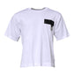 Dolce & Gabbana White Logo Patch Cotton Crew Neck T-shirt