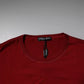 Dolce & Gabbana Red Logo Tape Cotton Crew Neck T-shirt