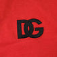 Dolce & Gabbana Red DG Logo Patch Cotton Crew Neck T-shirt