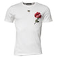 Dolce & Gabbana White Cotton Logo Floral Crew Neck T-shirt
