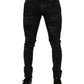 Dolce & Gabbana Black Tattered Cotton Skinny Men Denim Jeans