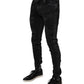 Dolce & Gabbana Black Tattered Cotton Skinny Men Denim Jeans