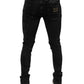 Dolce & Gabbana Black Tattered Cotton Skinny Men Denim Jeans