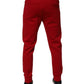 Dolce & Gabbana Red Cotton Jogger Jogging Pants
