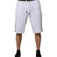 Dolce & Gabbana White Stripe Cotton DG King Bermuda Shorts