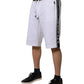 Dolce & Gabbana White Stripe Cotton DG King Bermuda Shorts