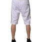 Dolce & Gabbana White Stripe Cotton DG King Bermuda Shorts
