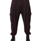 Dolce & Gabbana Dark Violet Cotton Cargo Jogger Pants