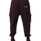 Dolce & Gabbana Dark Violet Cotton Cargo Jogger Pants