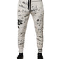 Dolce & Gabbana White Printed Cotton Jogger Sweatpants Pants