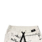 Dolce & Gabbana White Printed Cotton Jogger Sweatpants Pants