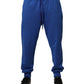 Dolce & Gabbana Blue Cotton Jogger Mid Waist Pants