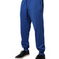 Dolce & Gabbana Blue Cotton Jogger Mid Waist Pants