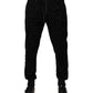 Dolce & Gabbana Black Leopard Cotton Jogger Sweatpants Pants