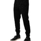 Dolce & Gabbana Black Leopard Cotton Jogger Sweatpants Pants