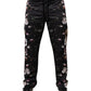 Dolce & Gabbana Black Floral Polyester Jogger Pants