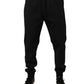 Dolce & Gabbana Black Polyester Men Jogger Sweatpants Pants