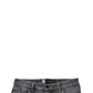 Dolce & Gabbana Dark Gray Washed Cotton Skinny Men Denim Jeans
