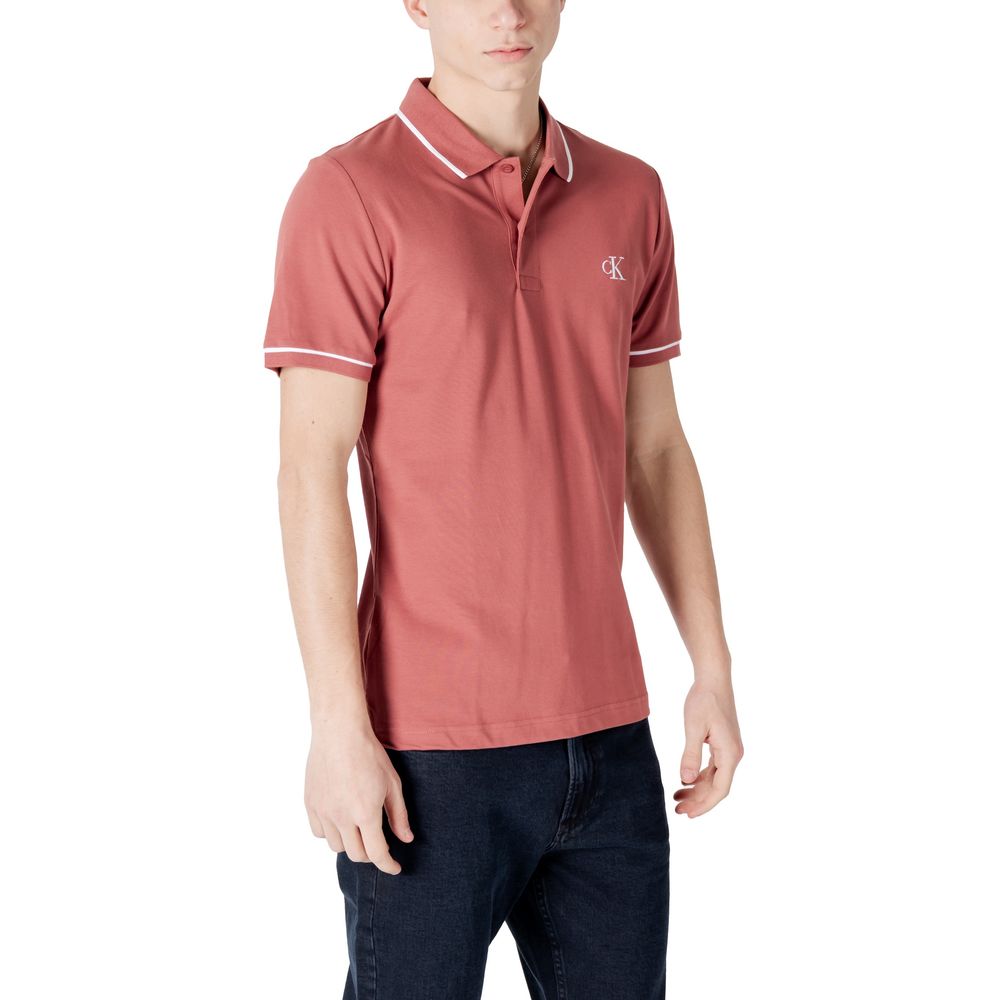 Calvin Klein Jeans Red Cotton Polo Shirt