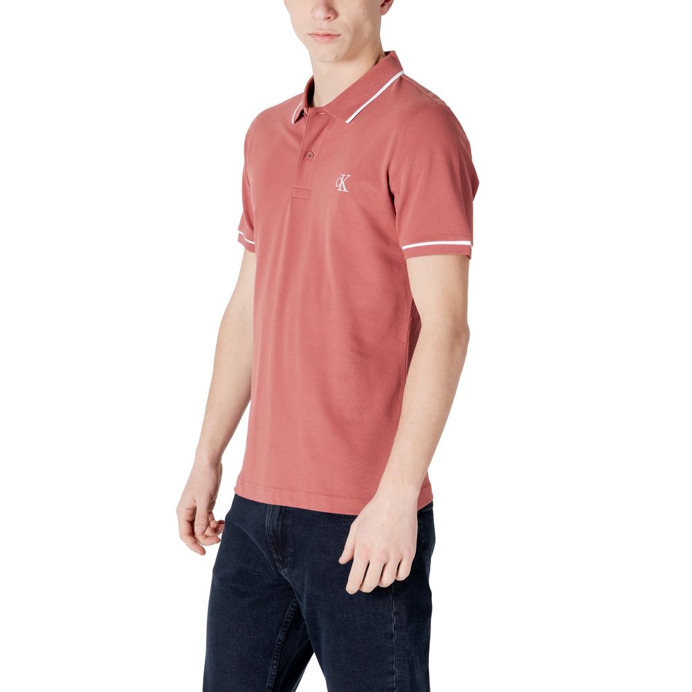 Calvin Klein Jeans Red Cotton Polo Shirt