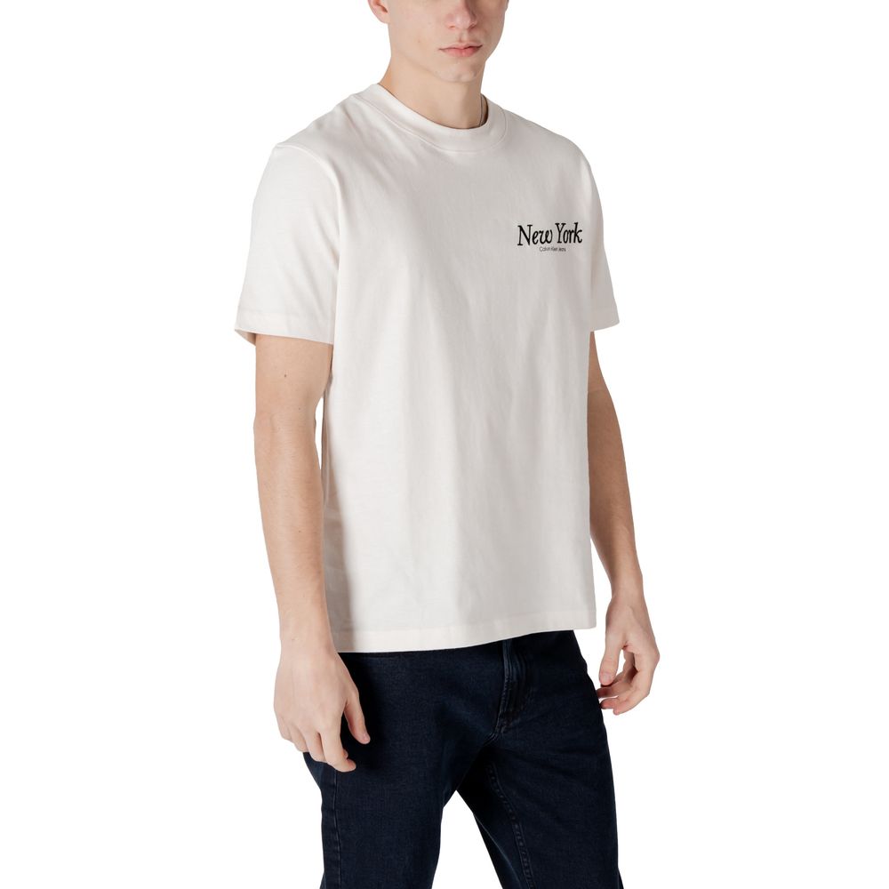 Calvin Klein Jeans Beige Cotton T-Shirt