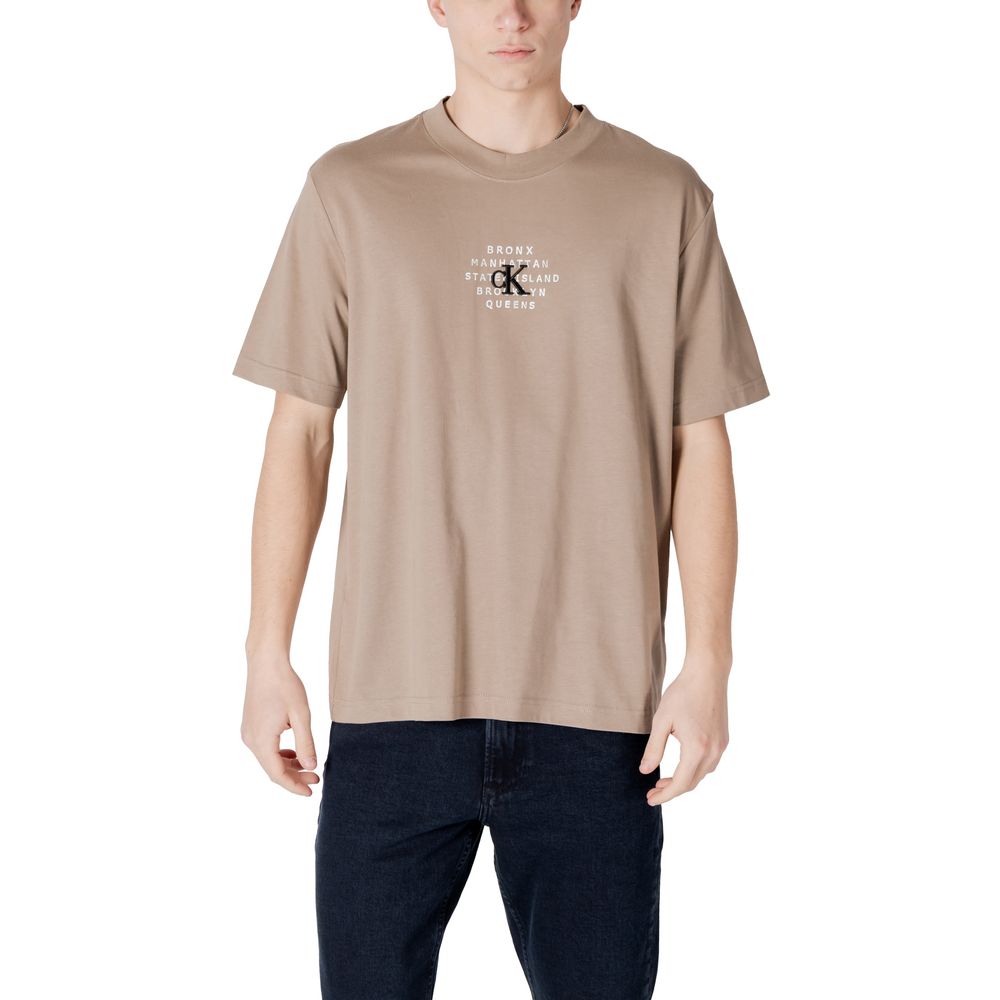 Calvin Klein Jeans Beige Cotton Rigenerato T-Shirt