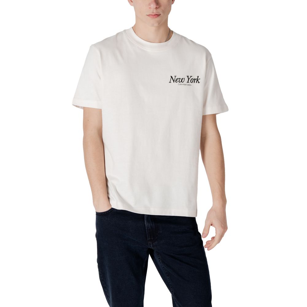 Calvin Klein Jeans Beige Cotton T-Shirt