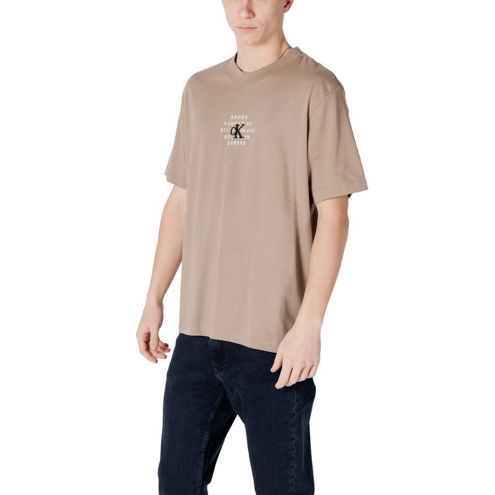 Calvin Klein Jeans Beige Cotton Rigenerato T-Shirt