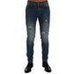 Frankie Morello Blue Cotton Jeans & Pant