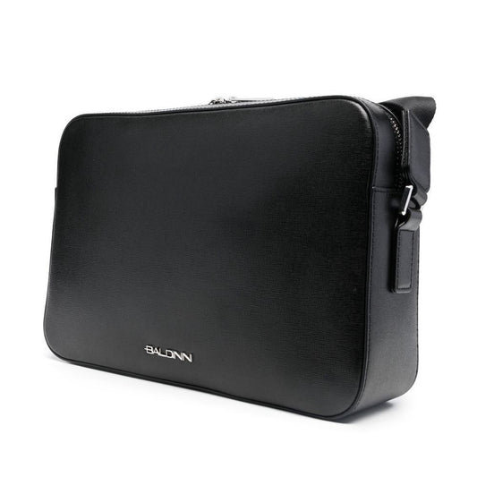 Baldinini Trend Black Calfskin Shoulder Bag Mens Messenger Bag