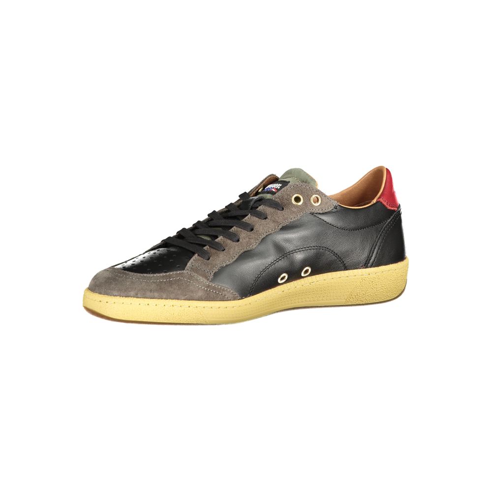 Blauer Black Leather Men Sneaker