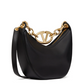 Valentino Garavani Black Leather Mini Hobo Vlogo Shoulder Bag