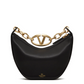 Valentino Garavani Black Leather Mini Hobo Vlogo Shoulder Bag