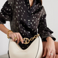 Valentino Garavani Ivory Leather Small Hobo Vlogo Shoulder Bag