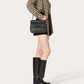Valentino Garavani Black Nappa Leather Medium Rockstudt Spike Bag