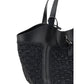 Giorgio Armani Leather and Raffia Shoulder Bag