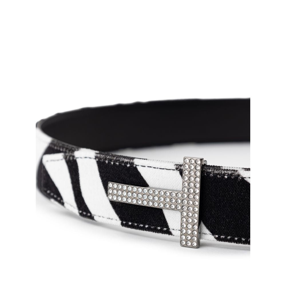 Tom Ford Black And White Leather Belt