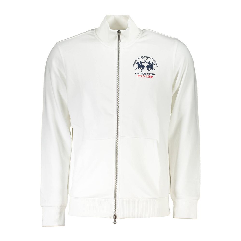 La Martina White Cotton Men Sweater