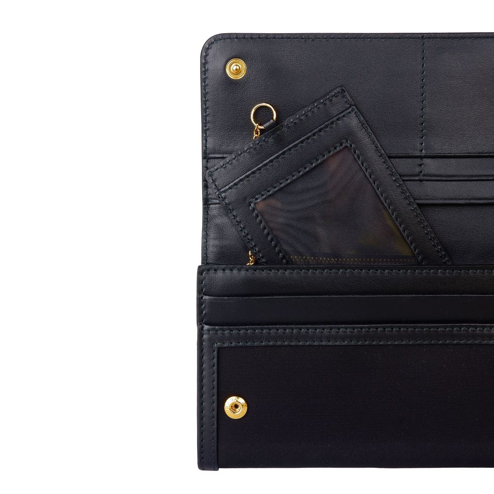 Prada Black Leather Leather Leather Wallet