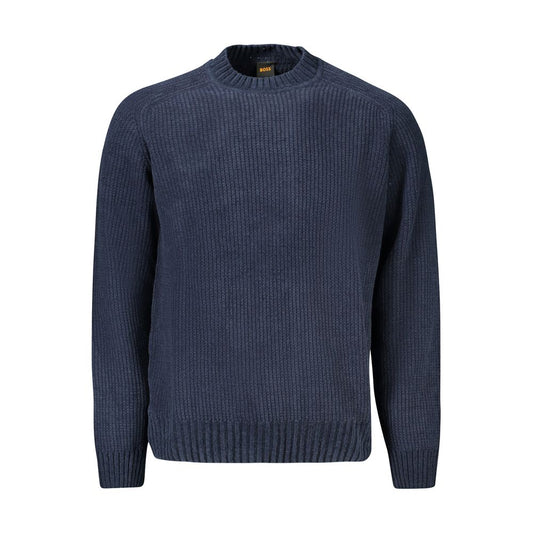 Hugo Boss Blue Cotton Men Sweater