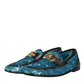 Dolce & Gabbana Blue Sequined Loafers Formal Dress Shoes