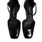 Dolce & Gabbana Black Leather Jackie Ankle Strap Sandals Shoes