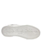 Dolce & Gabbana White Gold Leather Low Top Sneakers Shoes