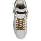 Dolce & Gabbana White Gold Leather Low Top Sneakers Shoes